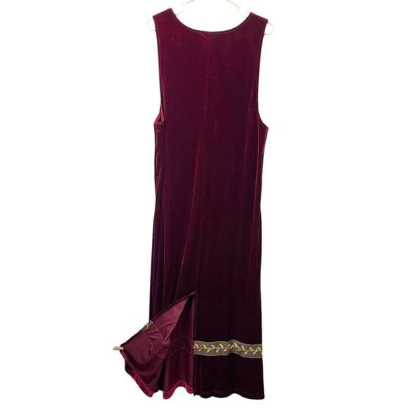 Y2K Velvet Stretch Sleeveless Midi Dress Womens M Romantic Dark Fairy Whimsygoth - Picture 4 of 8